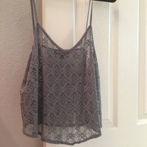 American eagle blue sheer see thru tank